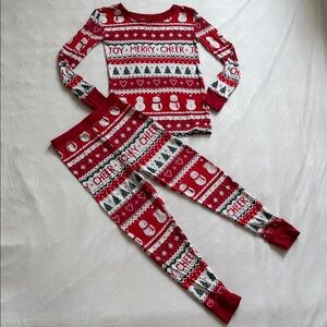 Little Sleepies Red and White Holiday Pajama Two Piece Set 3T